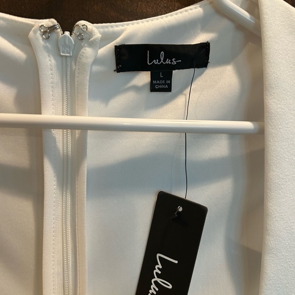 Lulu's White Sleeveless Square Neck Sheath Romper - Picture 4 of 4